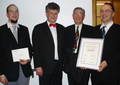 Musik gewinnt - Auszeichnung im WDR in Köln 2007 durch den Präsidenten des Deutschen Musikrats Christian Höppner (2.v.l.)